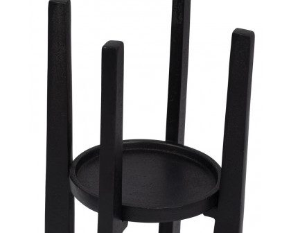 Sagebrook 12" Metal Pillar Candle Holder - Black