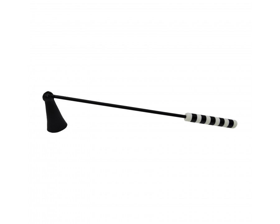 Sagebrook 13" Metal Striped Candle Snuffer - White/Black