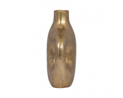 Sagebrook 11" Metal Hammerd Cut-out Vase - Gold