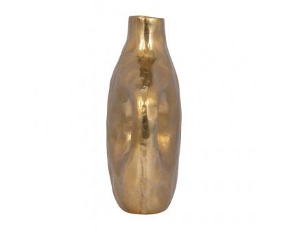 Sagebrook 14" Metal Hammerd Cut-out Vase - Gold