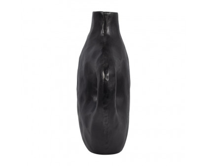 Sagebrook 14" Metal Hammerd Cut-out Vase - Black