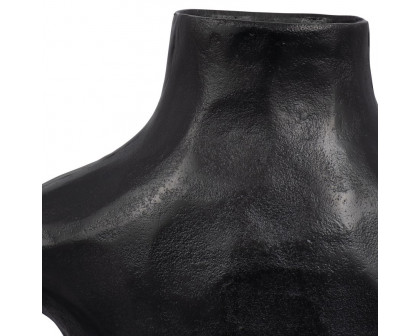 Sagebrook 14" Metal Hammerd Cut-out Vase - Black