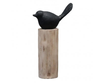 Sagebrook 9" Resin Bird Perched On Log