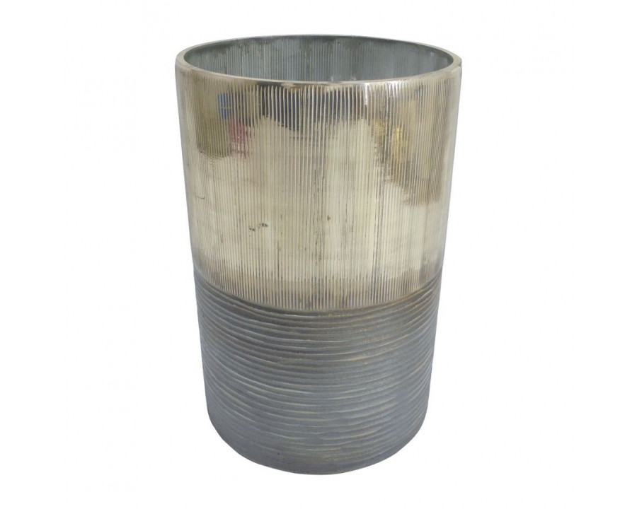 Sagebrook 9" Glass Metallic 2-tone Vase - Silver