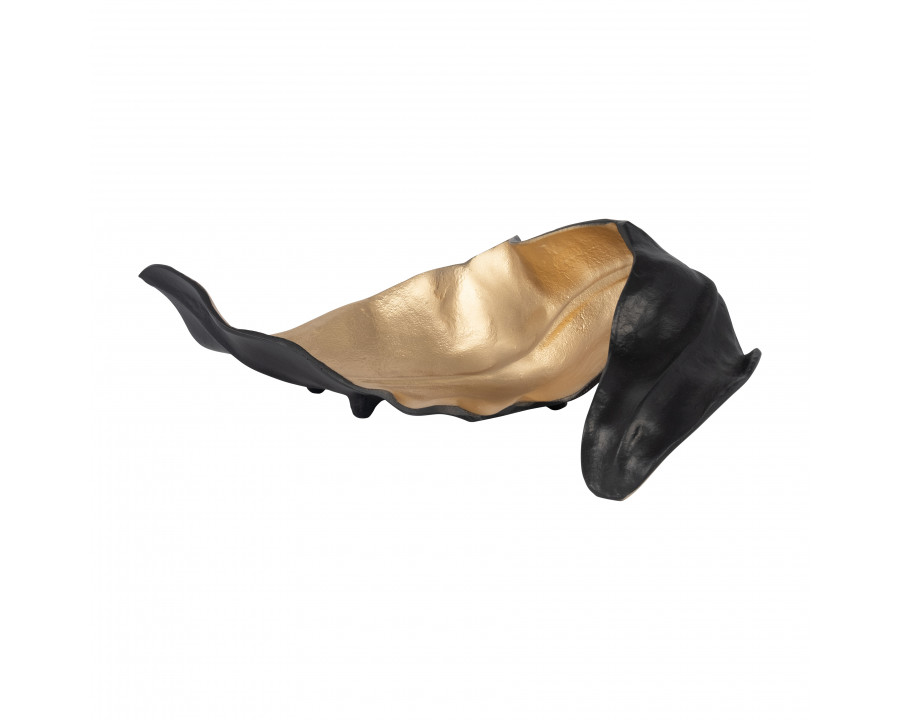 Sagebrook - 19" Metal Curled Leaf in Black/Gold