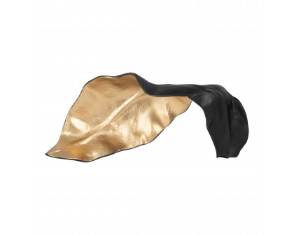 Sagebrook - 19" Metal Curled Leaf in Black/Gold