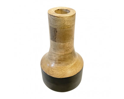 Sagebrook 11" Mango Wood 2-tone Vase