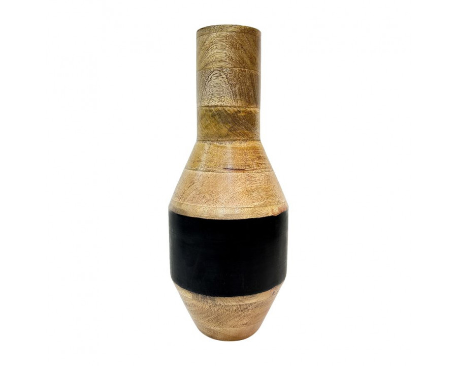 Sagebrook 15" Mango Wood 2-tone Vase - Brown/Black