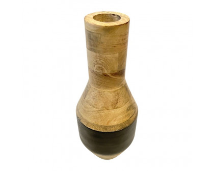 Sagebrook 15" Mango Wood 2-tone Vase - Brown/Black