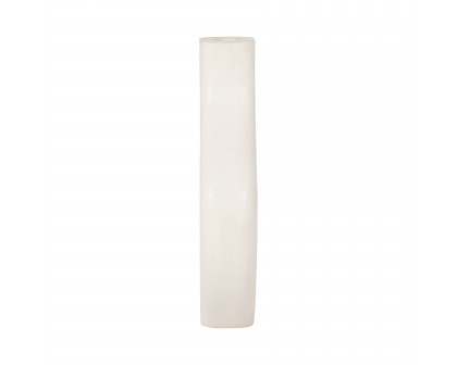 Sagebrook 12" Mango Wood Cut-out Vase - White