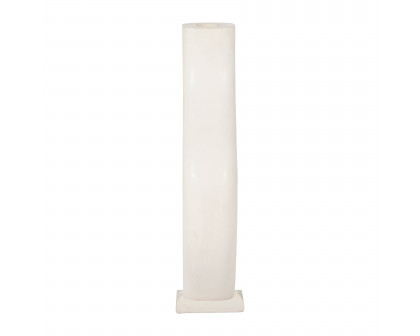 Sagebrook 15" Mango Wood Cut-out Vase - White