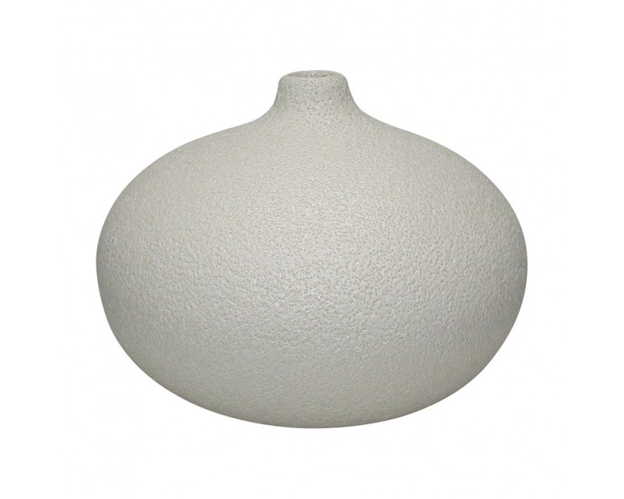 Sagebrook 5" Ceramic Round Volcanic Vase - Cotton