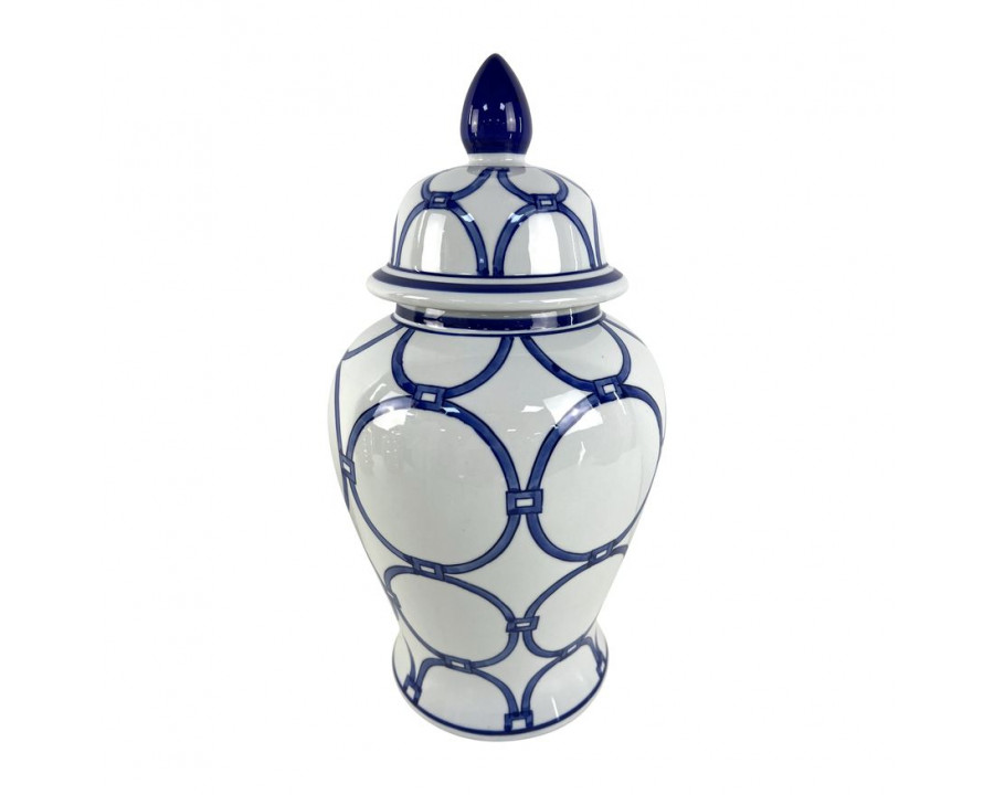 Sagebrook 18" Ceramic Links Temple Jar