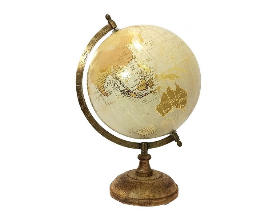 Sagebrook - 13" Plastic Decorative Globe in Gold