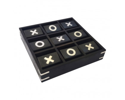 Sagebrook 10"x10" Wood Revolving Tic-Tac-Toe