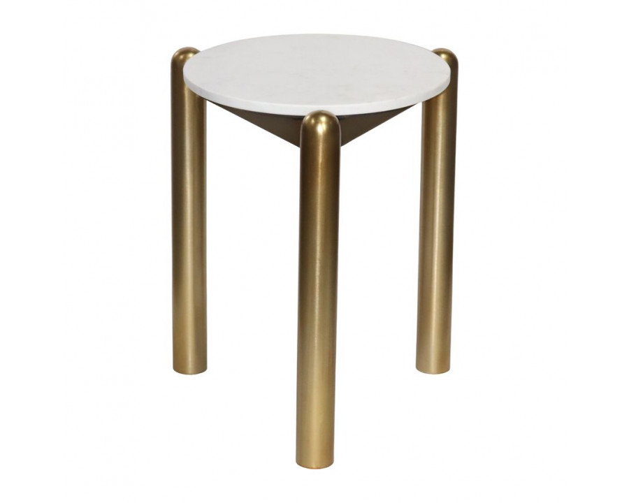 Sagebrook - Metal Side Table in Gold/White