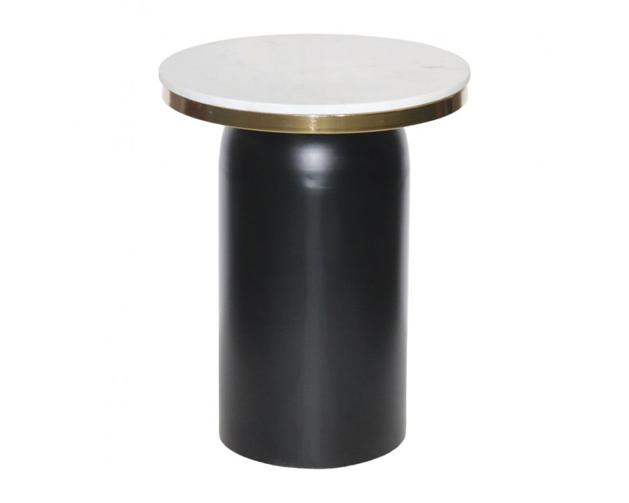 Sagebrook - Metal Cylinder Side Table in Black