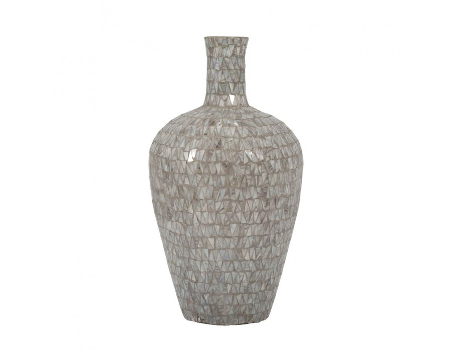 Sagebrook 19" Glass Mosaic Vase - Brown Quartz