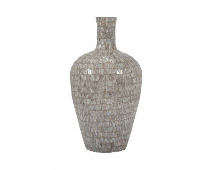 Sagebrook 19" Glass Mosaic Vase - Brown Quartz