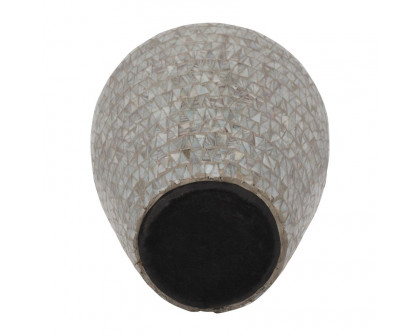 Sagebrook 19" Glass Mosaic Vase - Brown Quartz