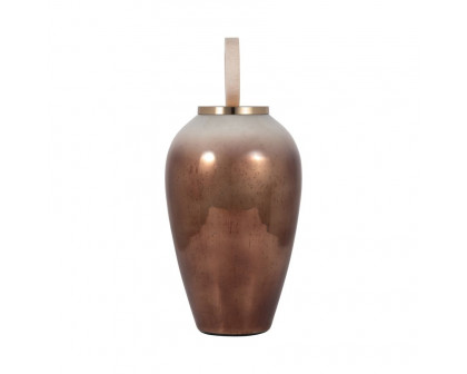 Sagebrook 22" Glass Vase Round Resin Topper - Copper