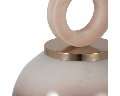 Sagebrook 22" Glass Vase Round Resin Topper - Copper