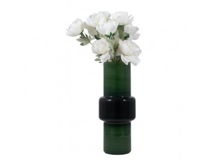 Sagebrook 15" Glass Modern Cylinder Vase - Green