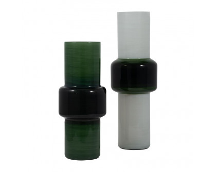 Sagebrook 15" Glass Modern Cylinder Vase - Green