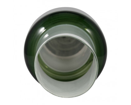 Sagebrook 19" Glass Modern Cylinder Vase - White/Green