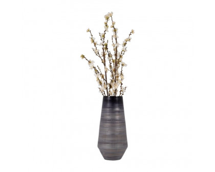 Sagebrook 15" Glass Enameled Vase - Gray/Black