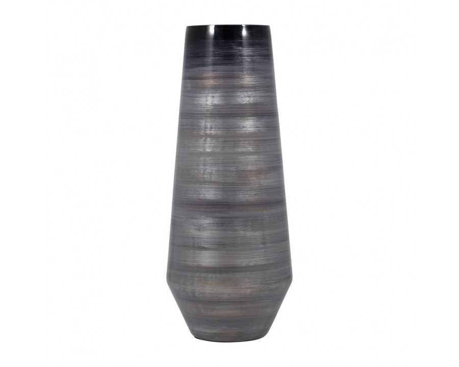 Sagebrook 18" Glass Enameled Vase - Gray/Black