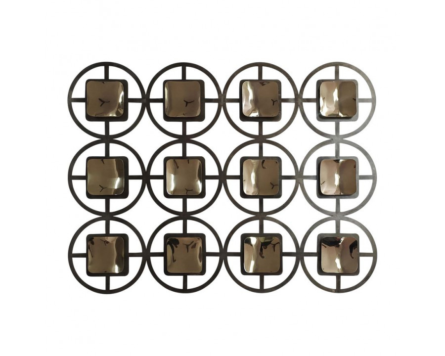 Sagebrook - Metal Circles Wall Decor in Gold/Black