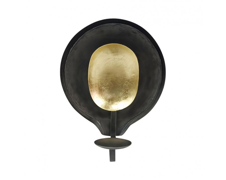 Sagebrook 12" Metal Round Votive Holder - Black/Gold