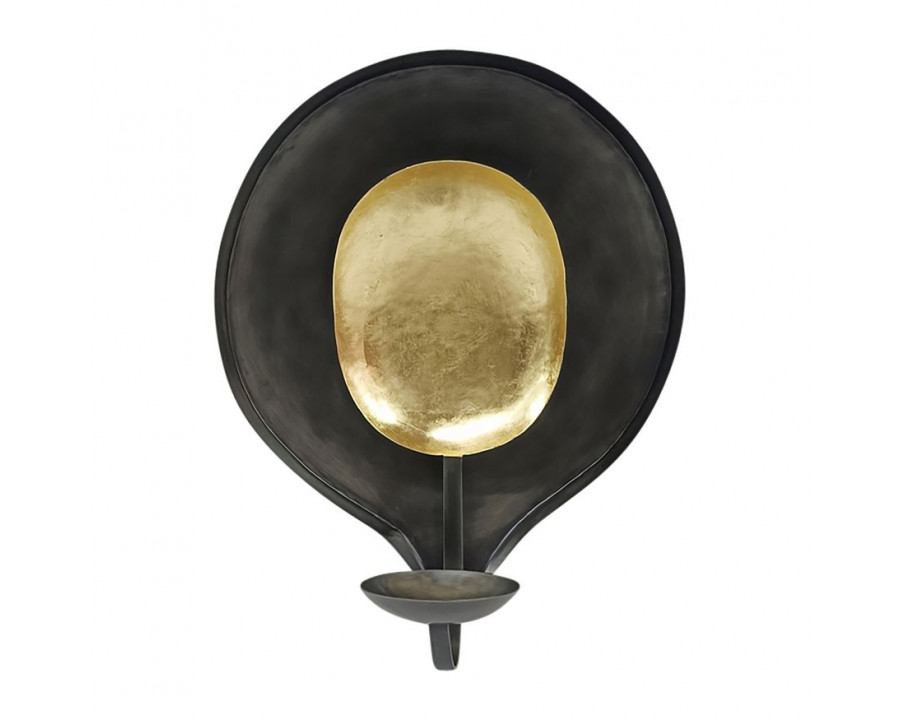 Sagebrook 15" Metal Round Votive Holder - Black/Gold