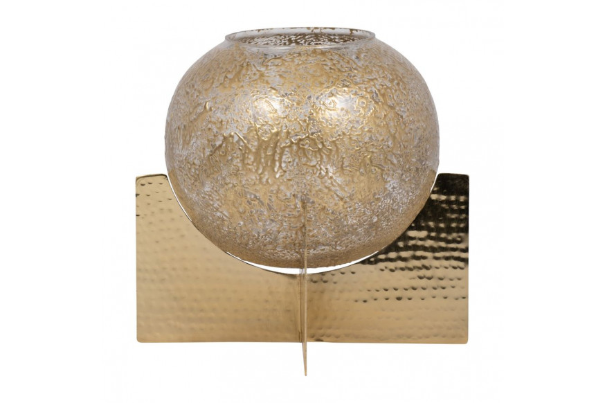 Sagebrook™ 10" Glass Hurricane Orb - Clear/Gold