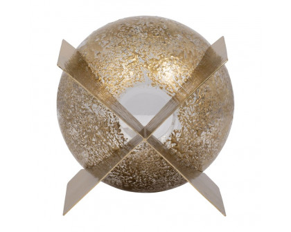 Sagebrook™ 10" Glass Hurricane Orb - Clear/Gold