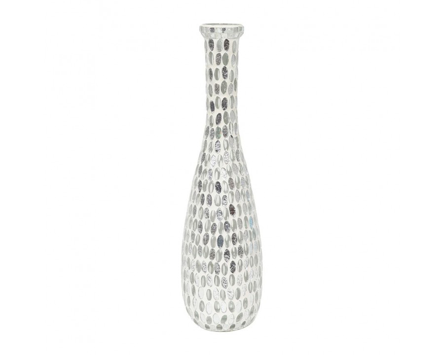 Sagebrook 16" Glass Mosaic Vase - White