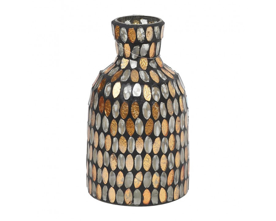 Sagebrook 7" Glass Mosaic Vase - Copper