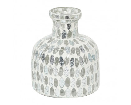 Sagebrook - 17573 18" Glass Vase With Metal Ring