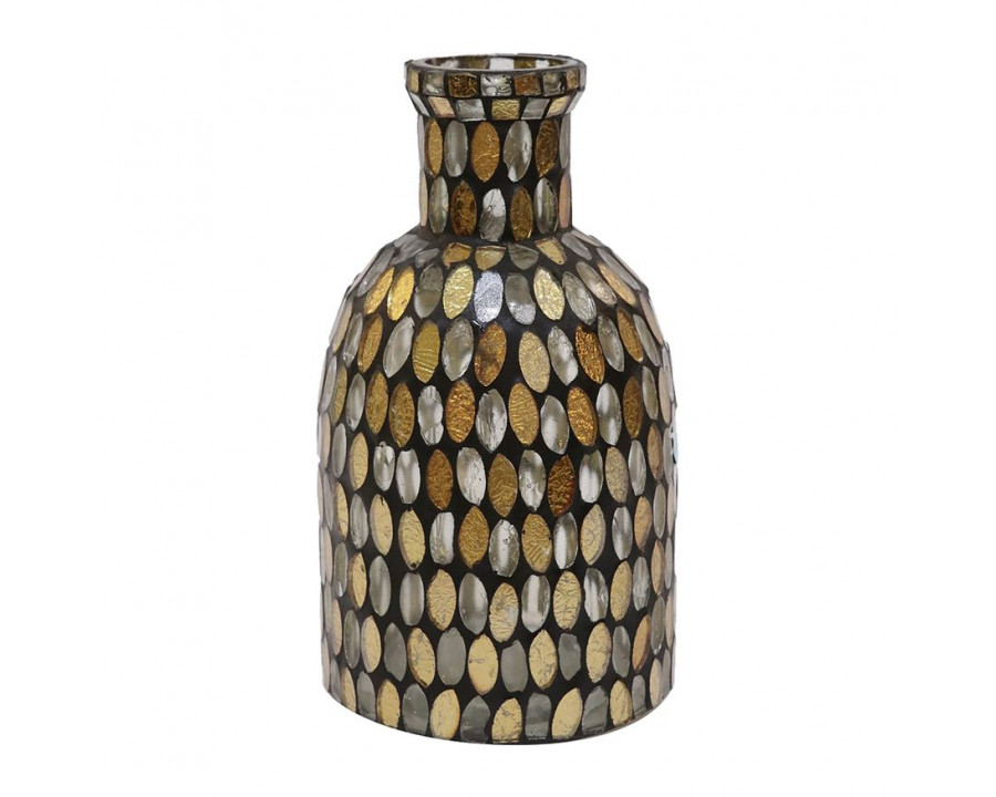 Sagebrook 8" Glass Mosaic Vase - Copper