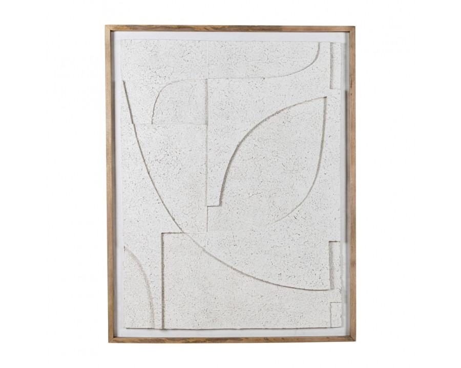 Sagebrook - Paper Mache Wall Art Framed Glass in Off-White