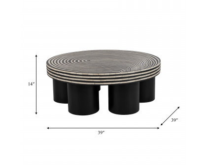 Sagebrook - 39" Wood Stained Finish Coffee Table in Black