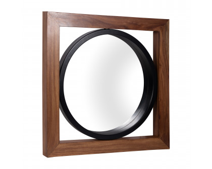 Sagebrook™ 47"x47" Mirror In Box - Brown/Black