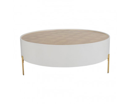 Sagebrook Wood Gold Leaf Top Side Table