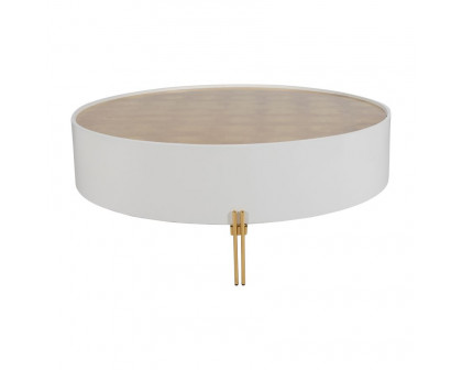 Sagebrook Wood Gold Leaf Top Coffee Table - White/Gold