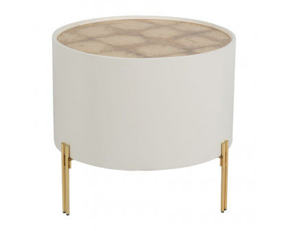 Sagebrook Wood Gold Leaf Top Side Table