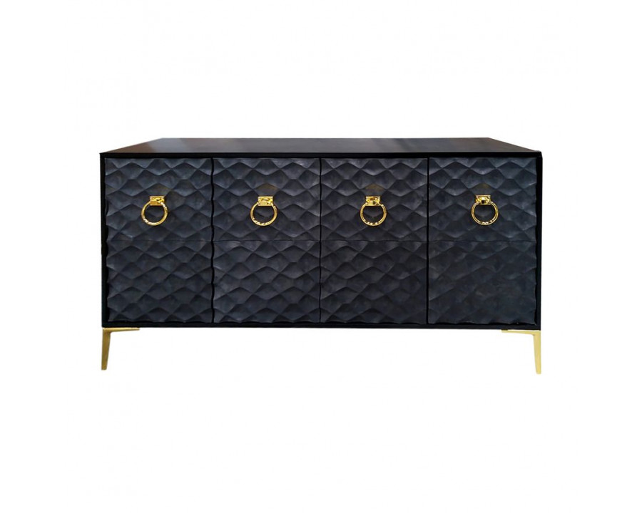 Sagebrook Wood Console Cabinet - Black/Gold