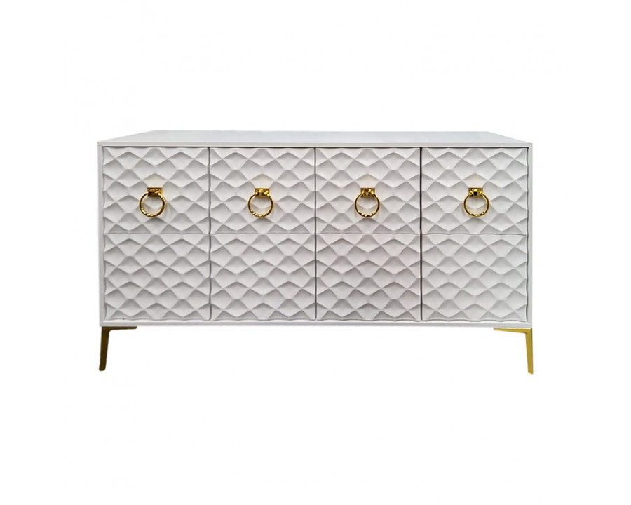 Sagebrook Wood Console Cabinet - White/Gold