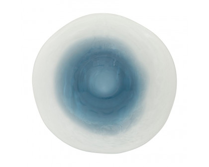 Sagebrook - 12" Glass Blue Waters Bowl in Blue/White