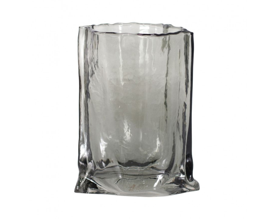 Sagebrook 9" Glass Paper Bag Vase - Smoke